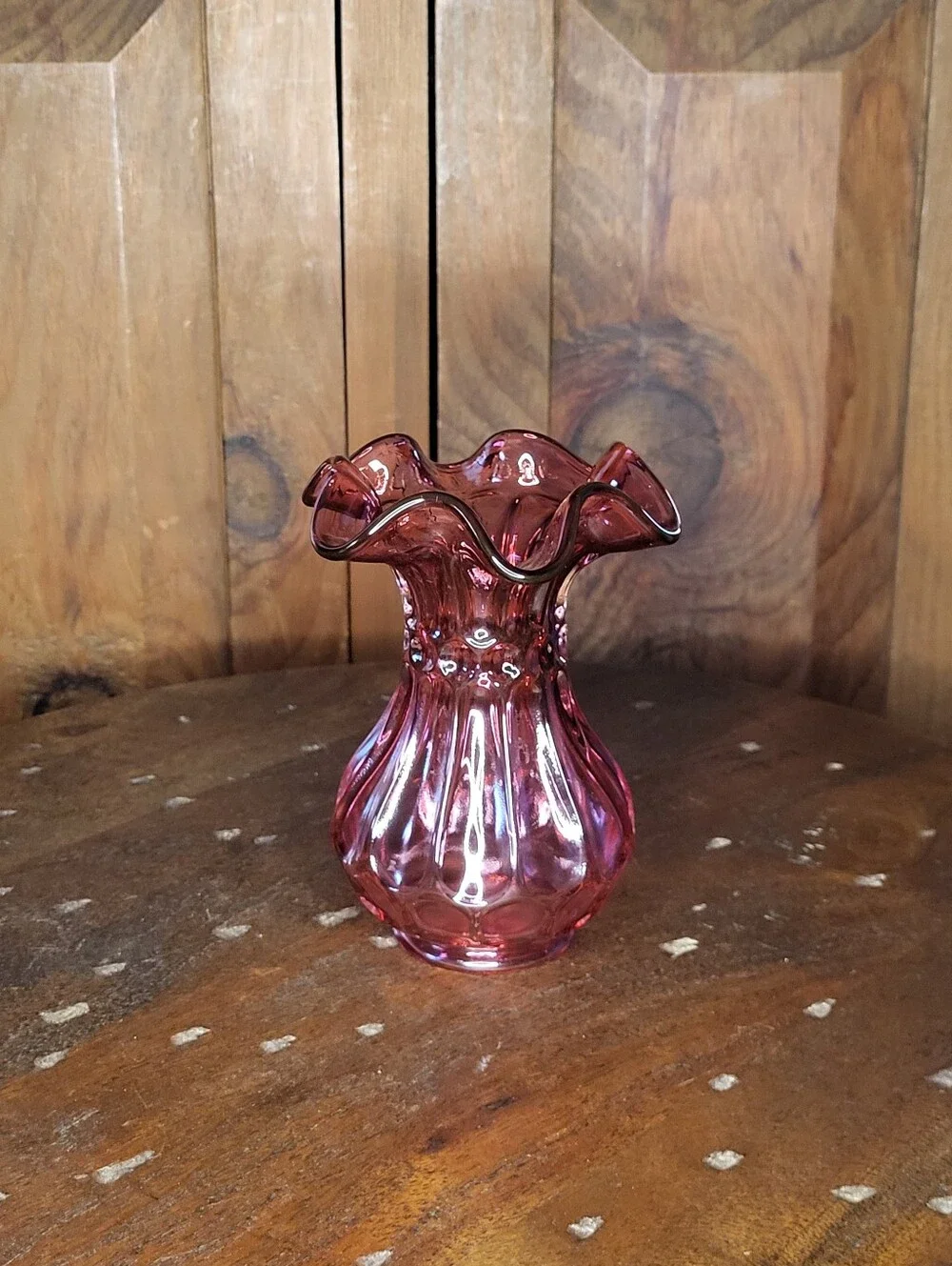 Fenton Ruffled Glass Vase